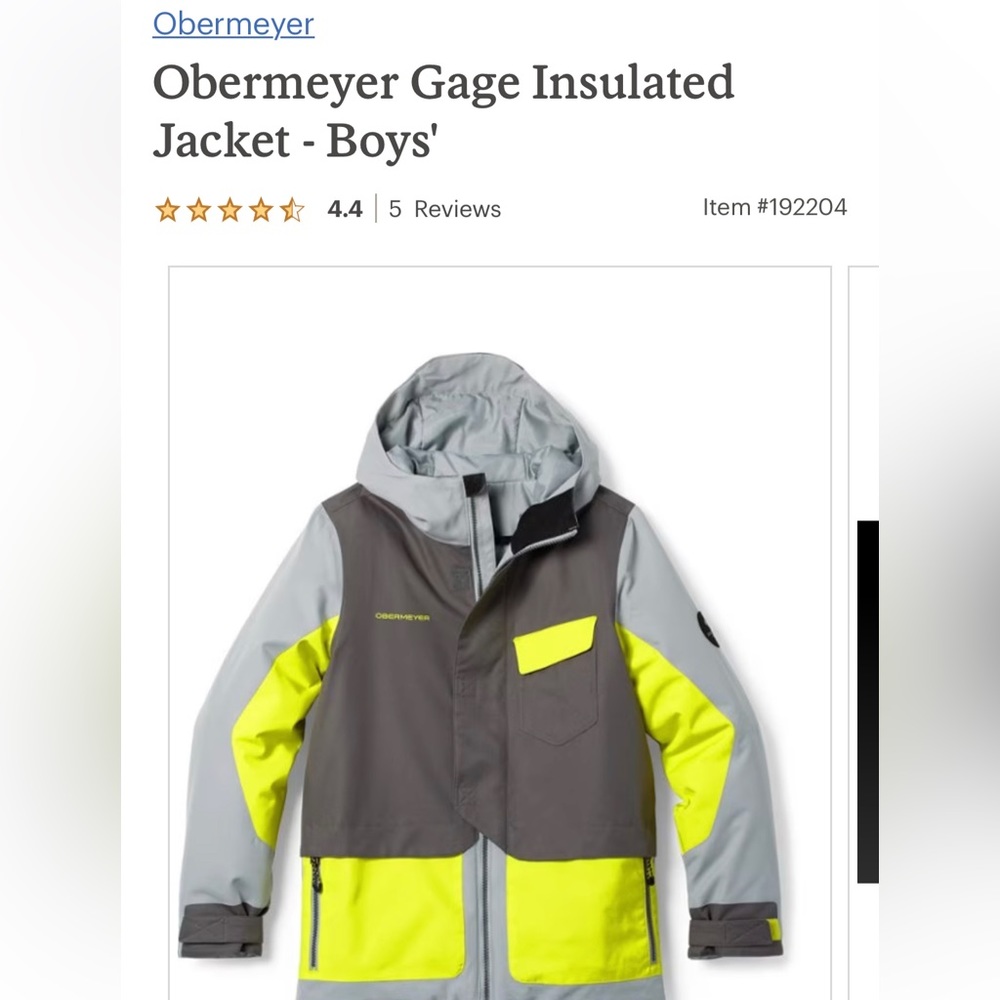 Obermeyer Gage Insulated Ski Jacket - Teen Boys size XL (16/18)